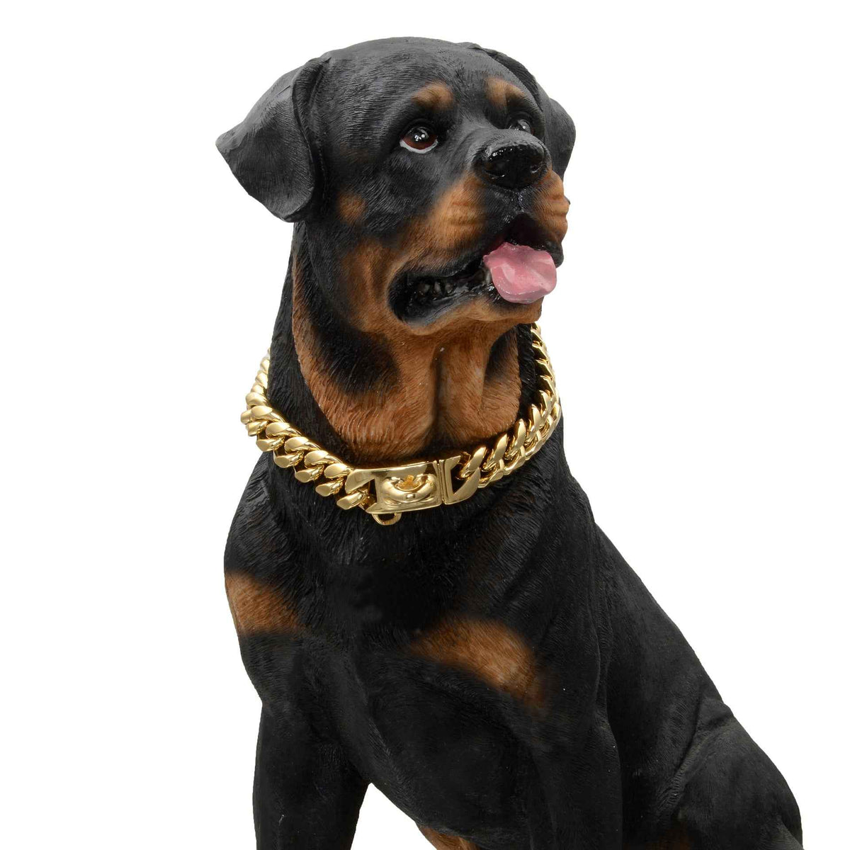 14mm Cuban Chain Dog Collar with Lock Buckle