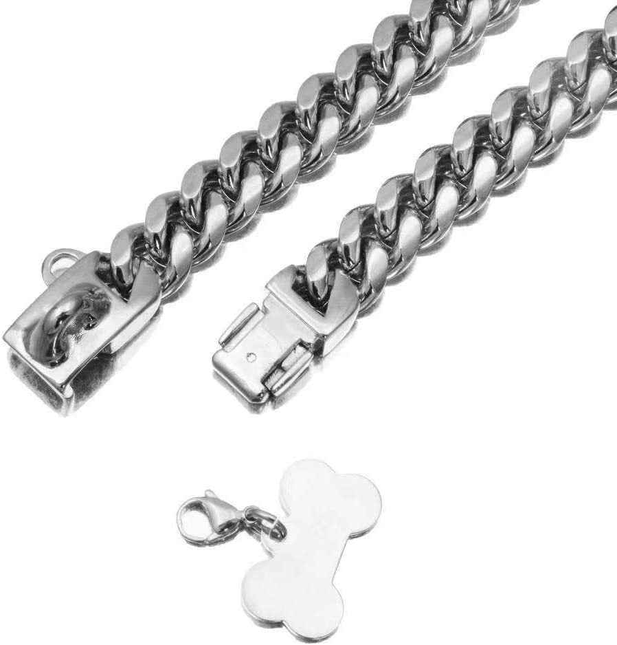 14mm Cuban Chain Dog Collar with Lock Buckle
