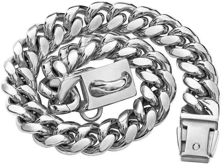 14mm Cuban Chain Dog Collar with Lock Buckle