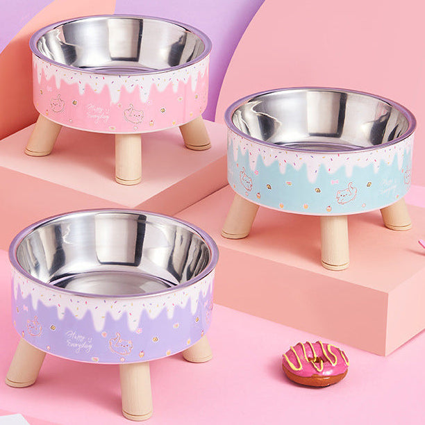 Pet Bowl Anti-overturning Cat Bowl Pet Stainless Steel Dog Bowl Cat Neck Protection High Foot Bowl Dog Food Utensils Cross-border New