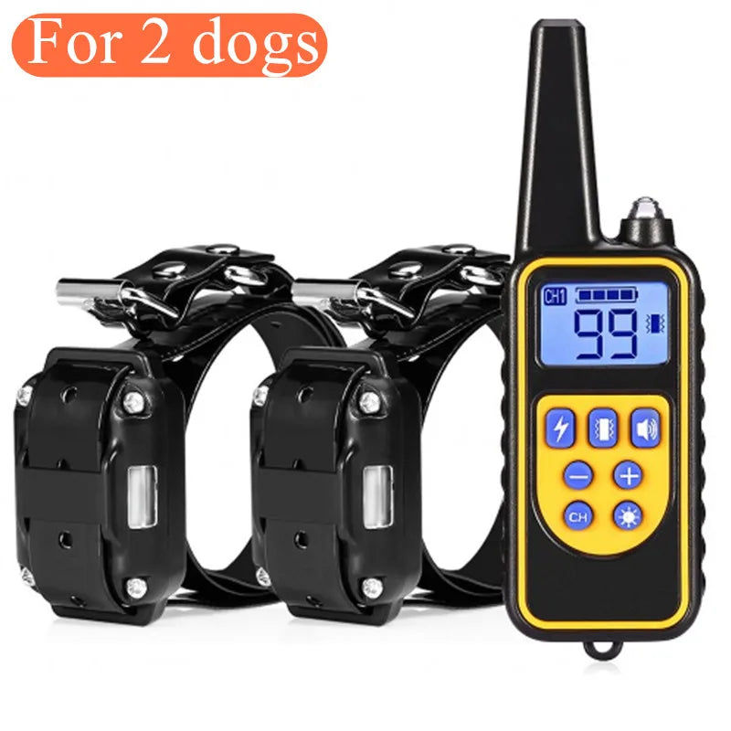 800m Electric Dog Training Collar Waterproof Pet Remote Control Rechargeable Training Dog Collar with Shock Vibration Sound