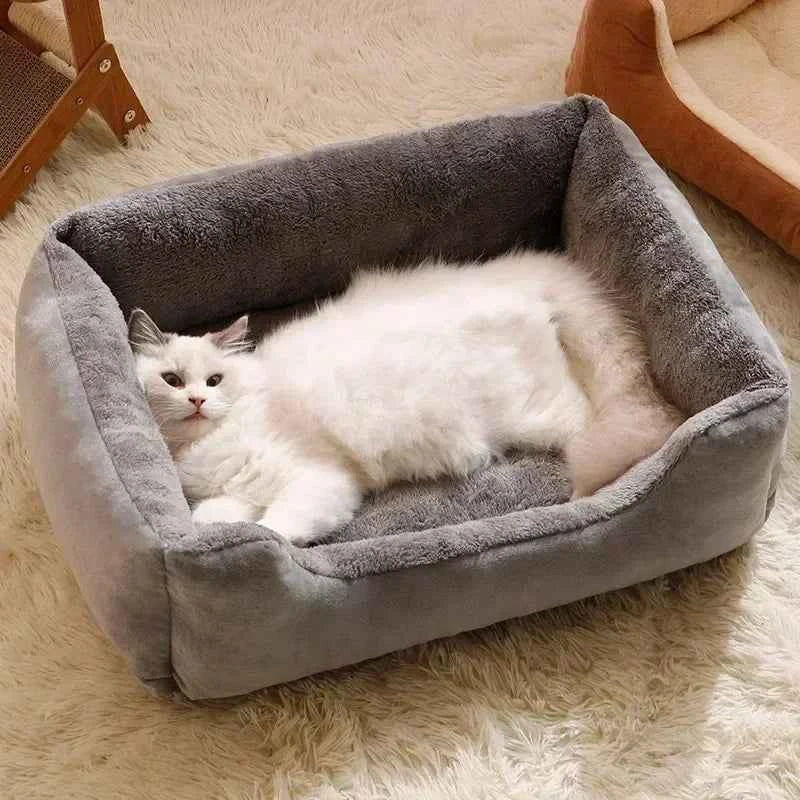 Plush Cat Bed Cushion, 43 × 34 cm