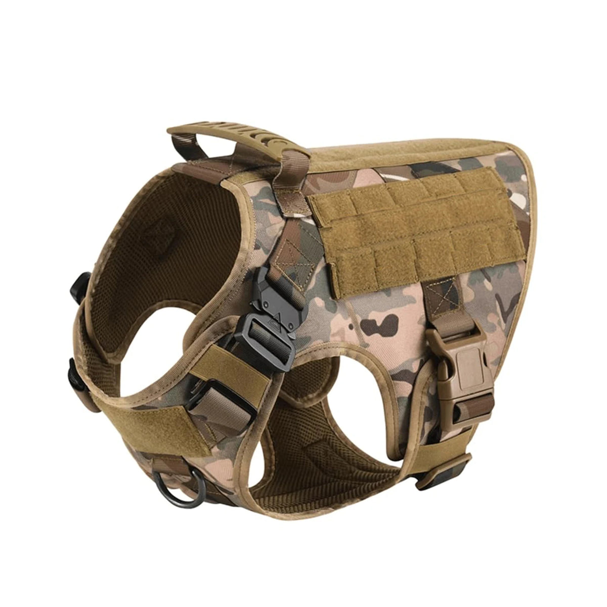 Tactical Dog Harness Set with Collar, Leash & MOLLE Pouches