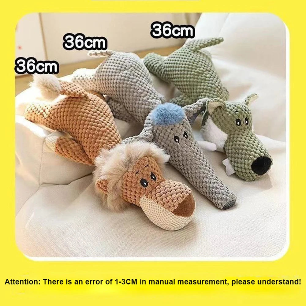 New Pet Dog Toy Plush Bite Resistant Soundy Animal Small Dog Toy Teeth Grinding Cleansing Decompression Interesting Pet Supplies