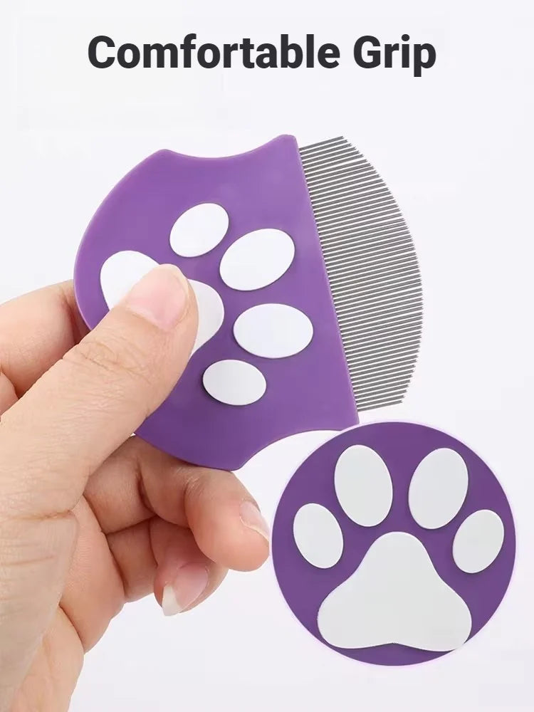 Flea Comb for Cats & Dogs‑Pet Grooming Comb Curved Design For Face & Body Mini Detangling Brush For Pets