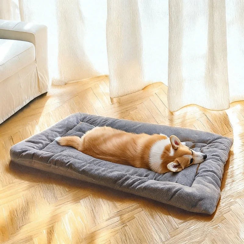 Extra Large Plush Dog Bed Sofa Thickened Super Soft Polyester Pet Mat Dog Crate Mat Bed For Small Medium Large Dog Bed