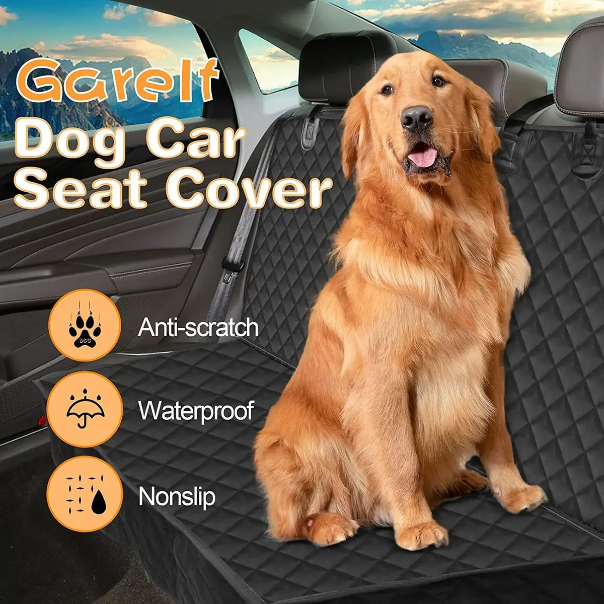 Dog Car Seat Cover, 100% Waterproof Car Pet Mat, Pet Car Mat, Rear Waterproof Car Dog Mat, Anti Dirty Pet Car Mat  Dog Car Seat