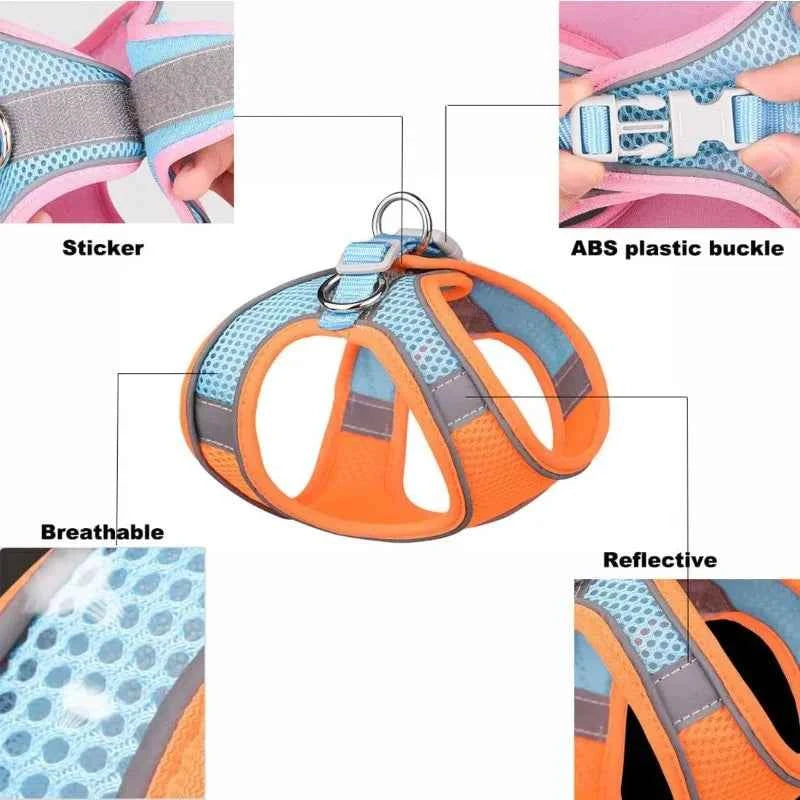 Reflective Dog Harness Vest with 1.5 m Leash