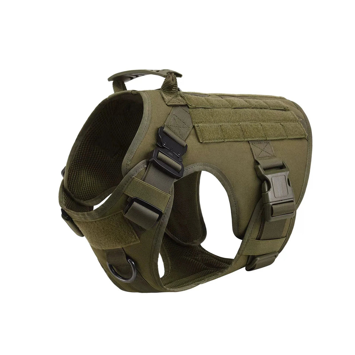 Tactical Dog Harness Set with Collar, Leash & MOLLE Pouches