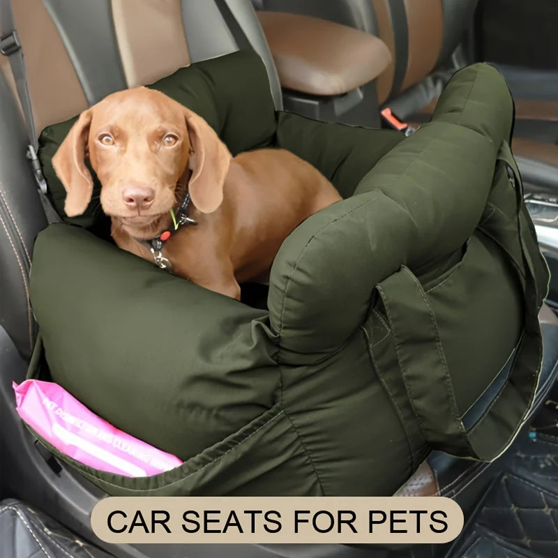 Washable Dog Car Seat Bed with Securing Straps