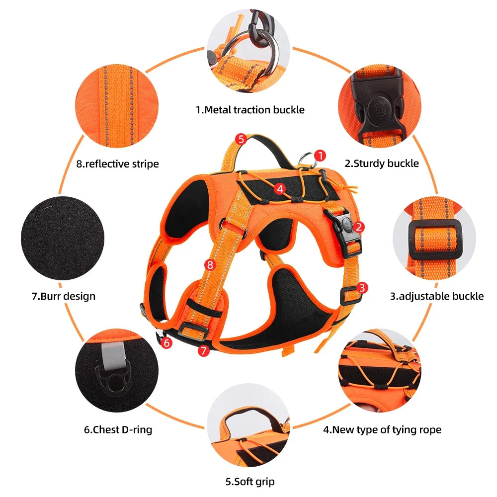 Reflective Tactical Dog Chest Harness | Adjustable Vest
