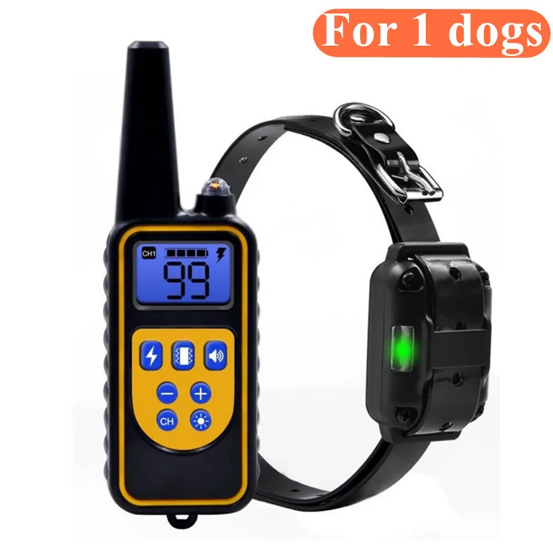 800m Electric Dog Training Collar Waterproof Pet Remote Control Rechargeable Training Dog Collar with Shock Vibration Sound