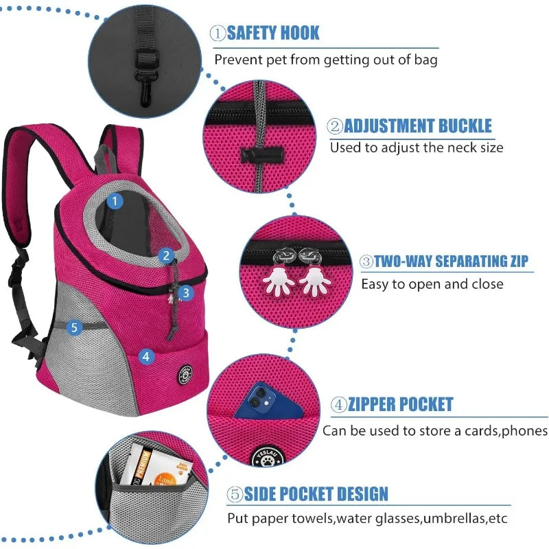Adventure Pet Carrier Backpack — Breathable Mesh, Front & Back Wear
