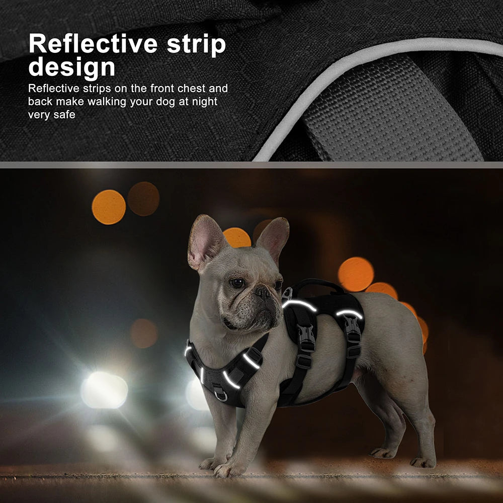 Escape Proof Dog Harness — Reflective No-Pull Vest with Handle for Small & Medium Dogs