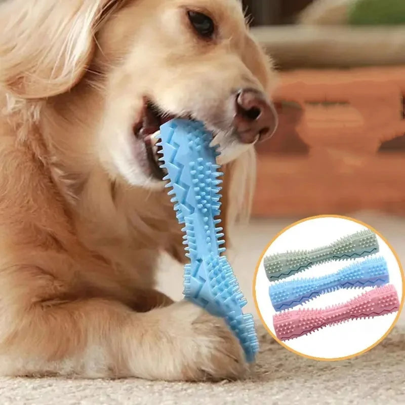 Dog Teething Toy Chew Stick Bite Resistant Fun Leak Proof Food Toy Pet Teether Cleaner Stick