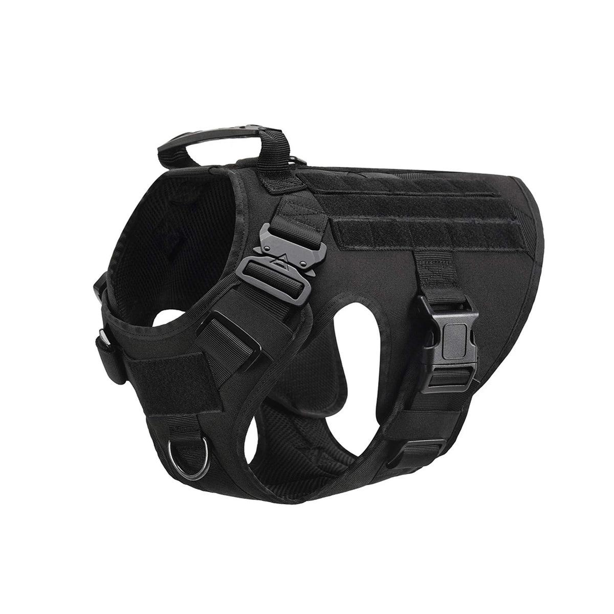 Tactical Dog Harness Set with Collar, Leash & MOLLE Pouches