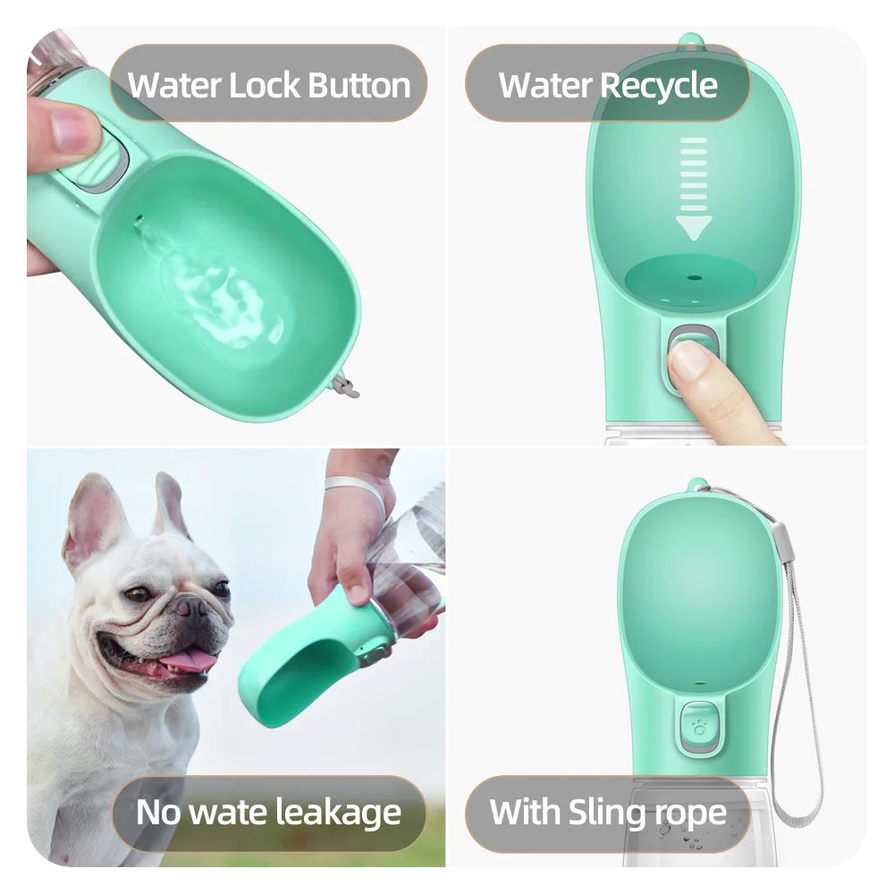 Portable Dog Water Bottle with Built-In Bowl | THE PETIVO