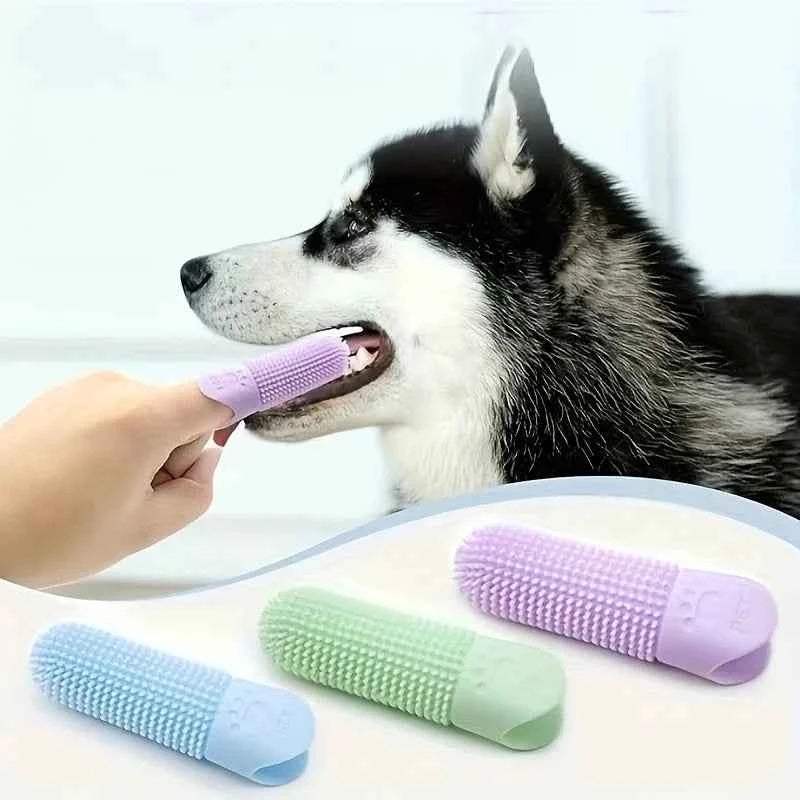 360° Silicone Finger Toothbrush for Dogs & Cats