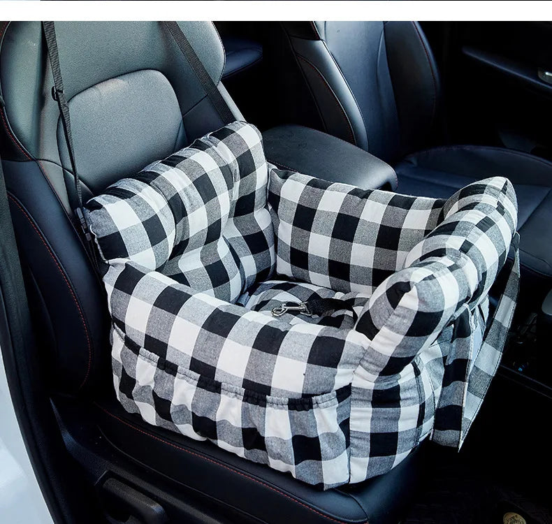 Washable Dog Car Seat Bed with Securing Straps