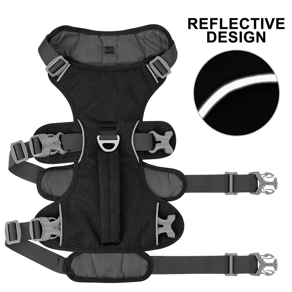 Escape Proof Dog Harness — Reflective No-Pull Vest with Handle for Small & Medium Dogs