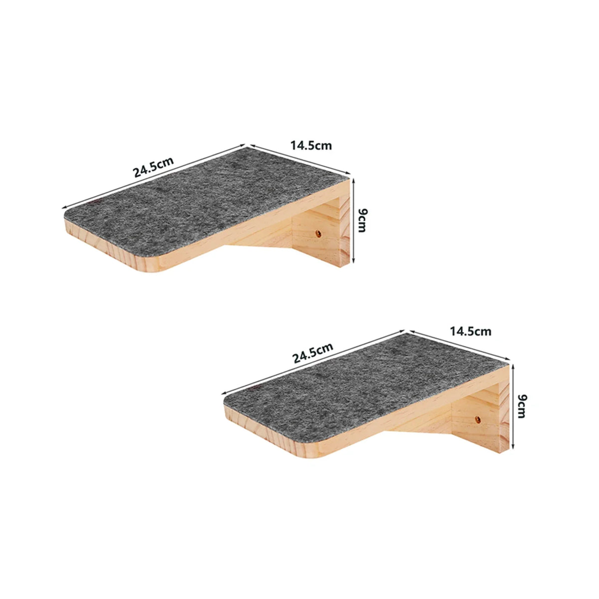 Wall Mounted Cat Climbing Wood Shelves Cat Hammock with Jumping Platform or Scratching Post for Cat Playing and Sleeping