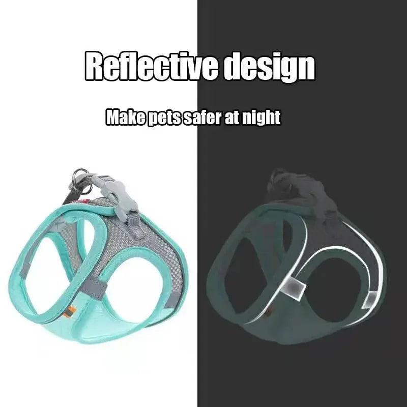 Reflective Mesh Harness & Leash Set for Cats and Small Dogs