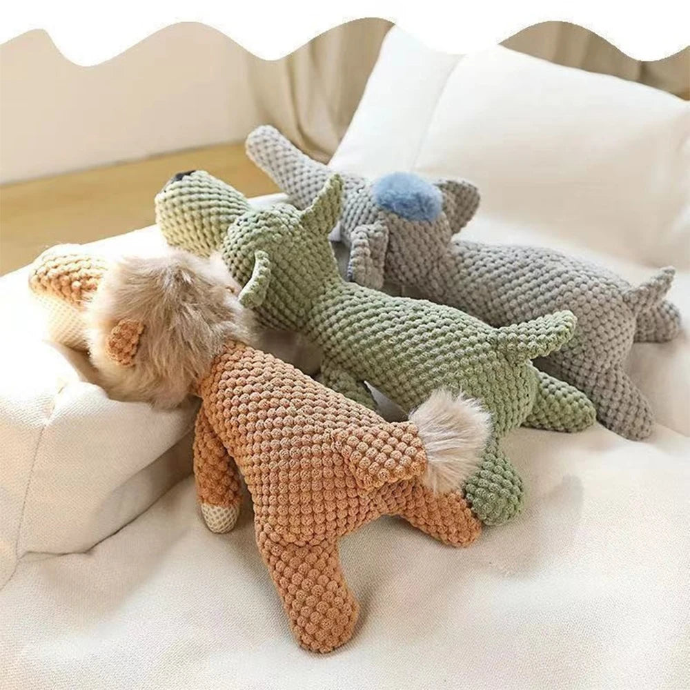 New Pet Dog Toy Plush Bite Resistant Soundy Animal Small Dog Toy Teeth Grinding Cleansing Decompression Interesting Pet Supplies