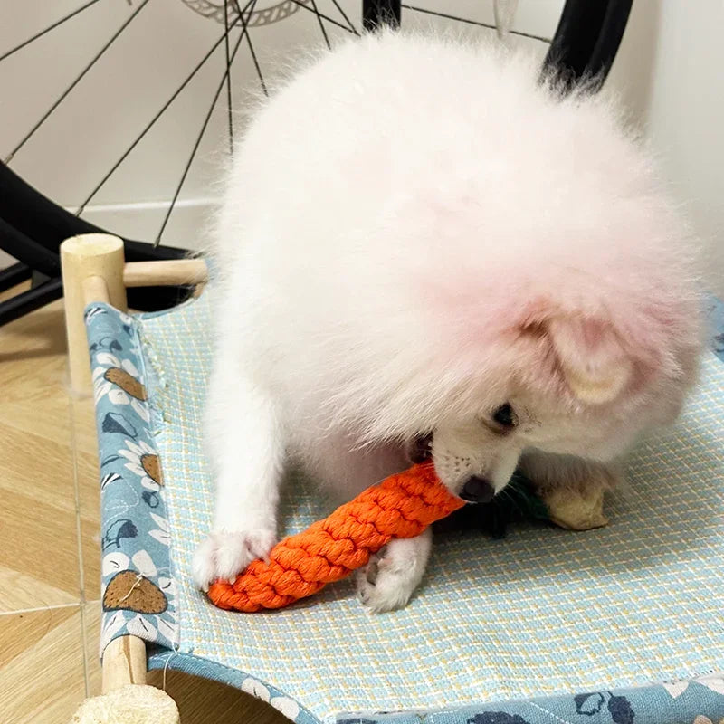 Carrot Cotton Rope Dog Chew Toy, 23 cm