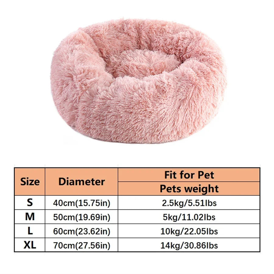 Plush Donut Bed for Cats & Small Dogs