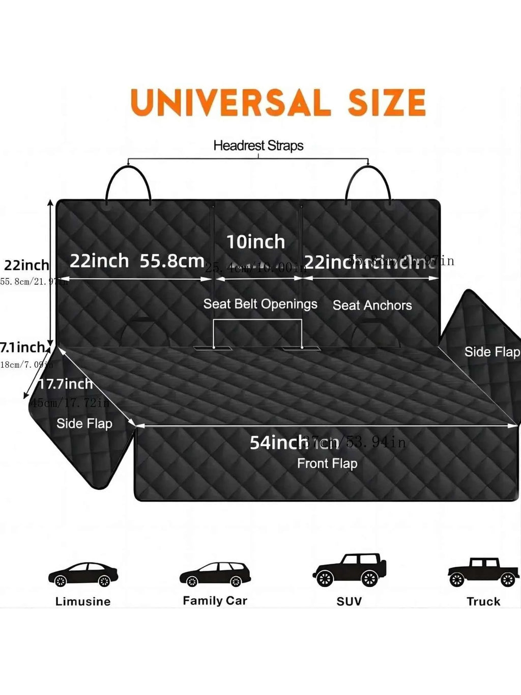 Dog Car Seat Cover with Center Armrest Coverage
