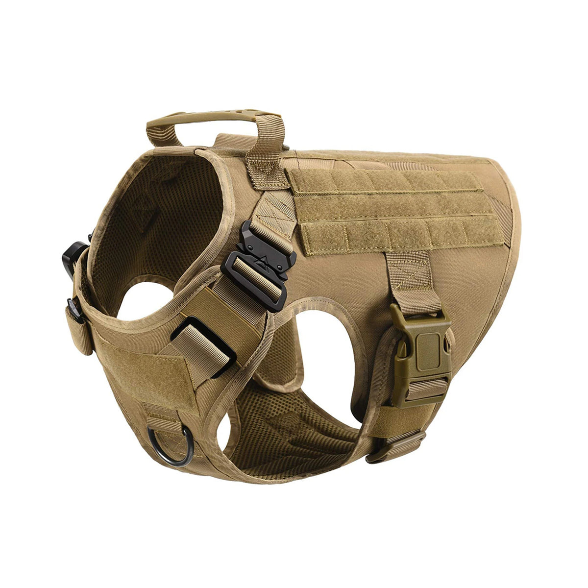 Tactical Dog Harness Set with Collar, Leash & MOLLE Pouches