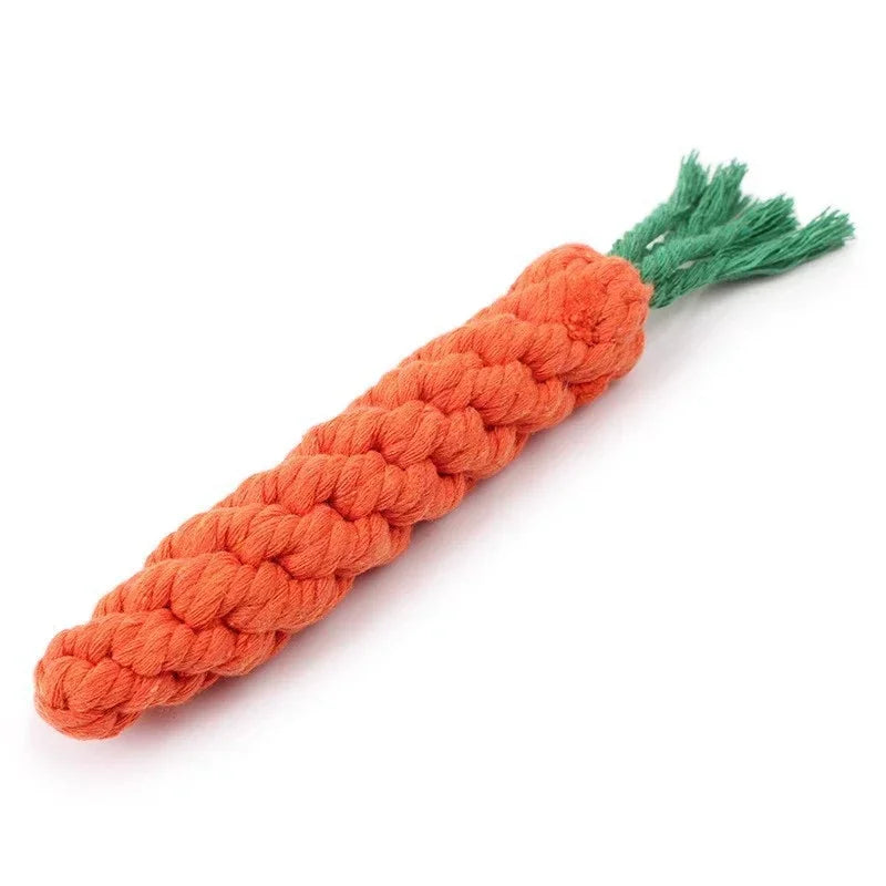 Carrot Cotton Rope Dog Chew Toy, 23 cm