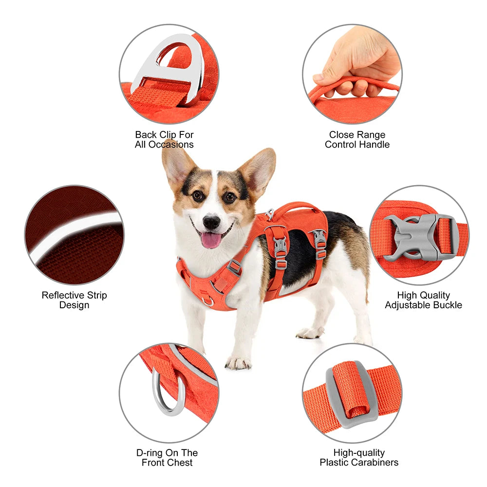 Escape Proof Dog Harness — Reflective No-Pull Vest with Handle for Small & Medium Dogs