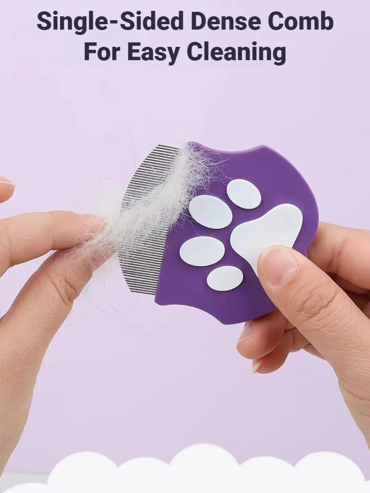 Flea Comb for Cats & Dogs‑Pet Grooming Comb Curved Design For Face & Body Mini Detangling Brush For Pets