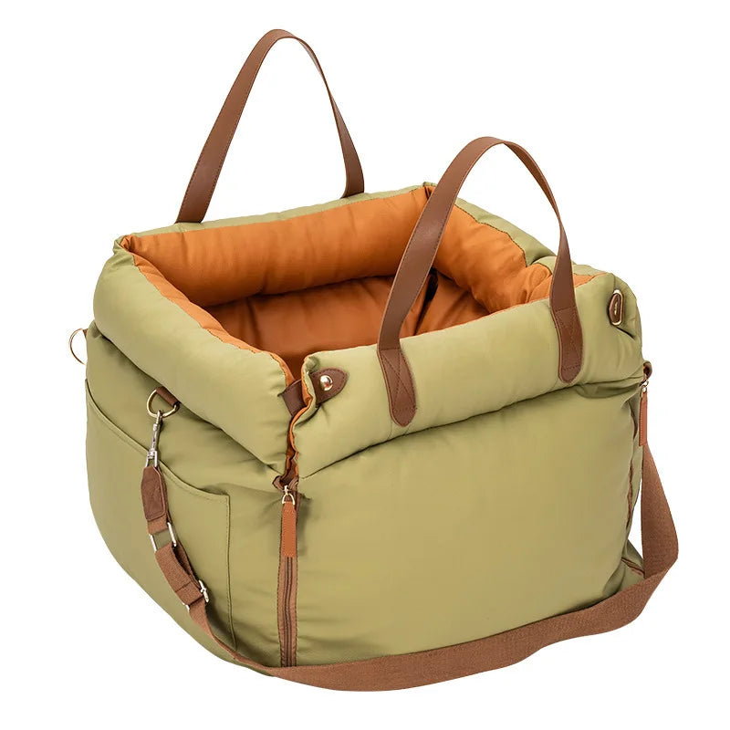 Washable Dog Car Seat Bed with Securing Straps