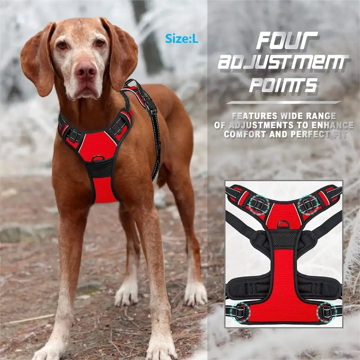 Dog Harness Vest & Leash Set — No-Pull Adjustable Leather-Look for Small & Medium Dogs