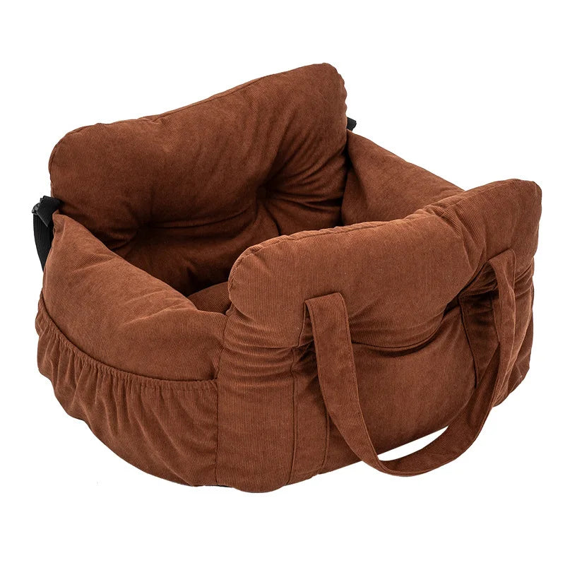 Washable Dog Car Seat Bed with Securing Straps