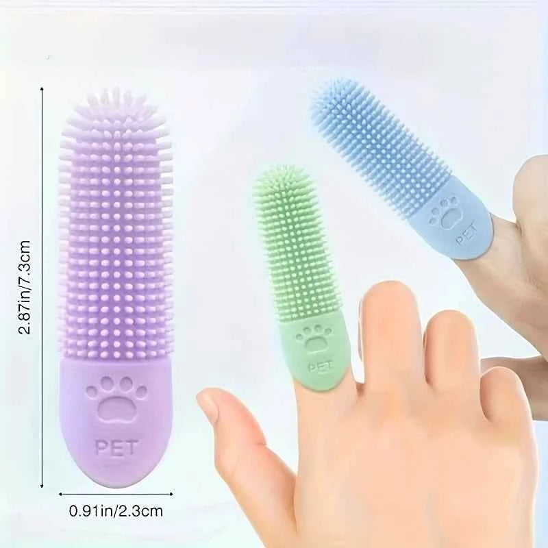 360° Silicone Finger Toothbrush for Dogs & Cats