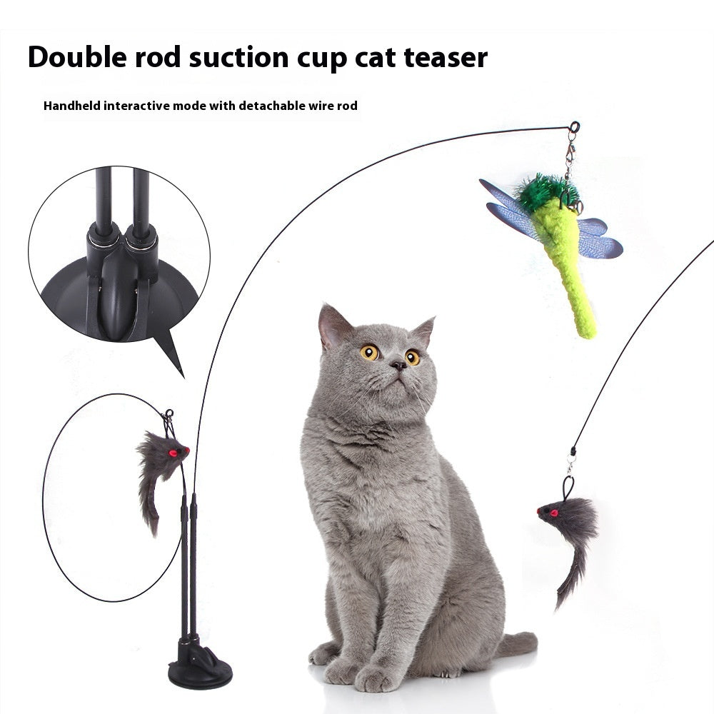 Cat Sucker Teaser Toy — Interactive Suction Cup Play Set