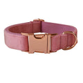 Goose Down Dog Collar with Rose Gold Buckle