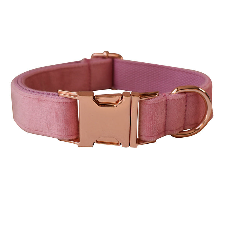 Goose Down Dog Collar with Rose Gold Buckle