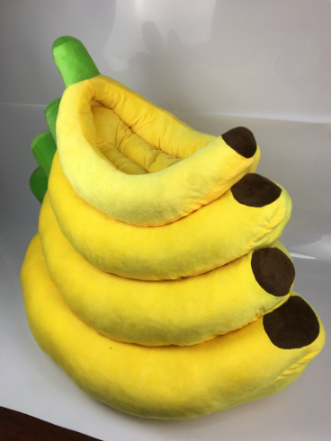 Washable Pet Bed with Zipper for Small Dogs - Banana Shape