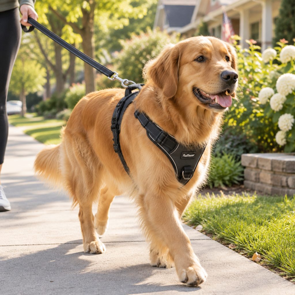 Lifestyle Shot — Dog Harness Walk