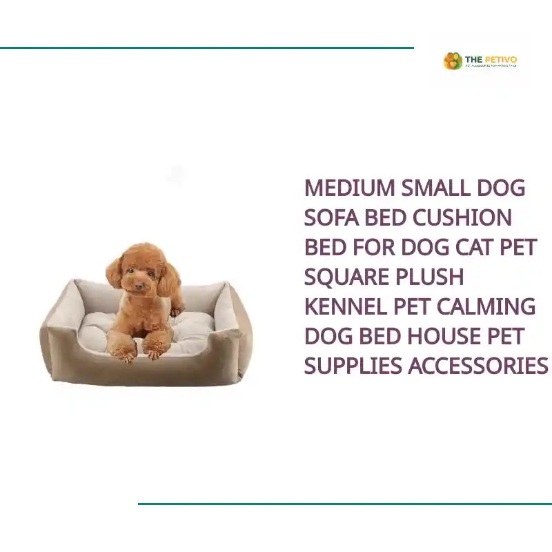 Medium Small Dog Sofa Bed Cushion Bed For Dog Cat Pet Square Plush Kennel Pet Calming Dog Bed House Pet Supplies Accessories by@Outfy