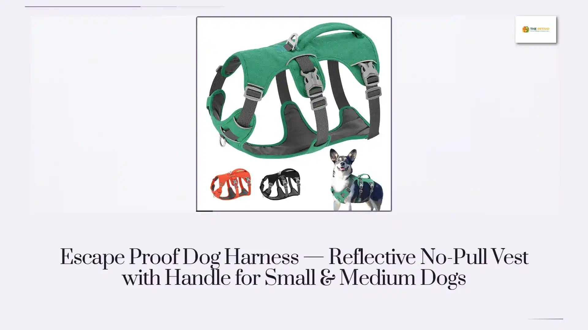 Escape Proof Dog Harness &mdash; Reflective No-Pull Vest with Handle for Small & Medium Dogs by@Outfy