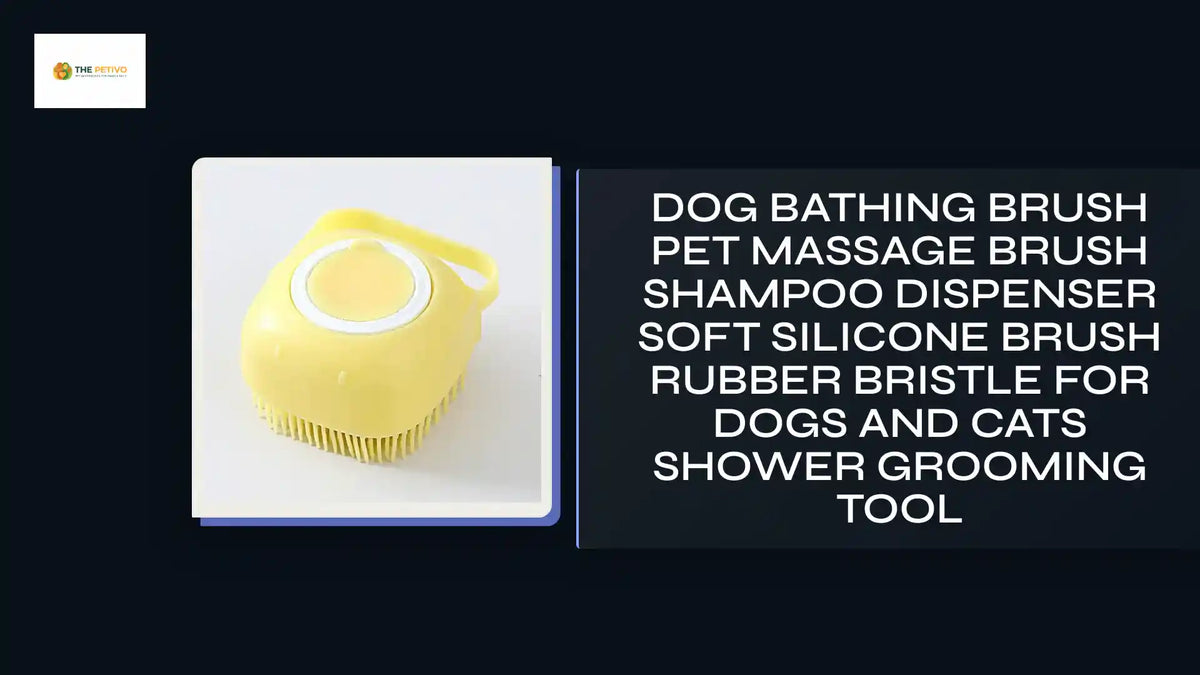 Dog Bathing Brush Pet Massage Brush Shampoo Dispenser Soft Silicone Brush Rubber Bristle for Dogs and Cats Shower Grooming Tool by@Outfy